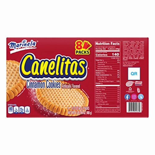 Marinela, Canelitas, Flavored Cookies, Cinnamon (Pack of 32) Perspective: top