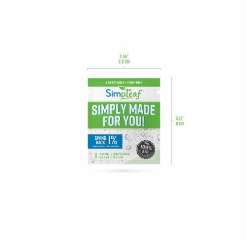 Simpleaf Aloe Vera Flushable Wipes 30 count, 2 pack Perspective: top