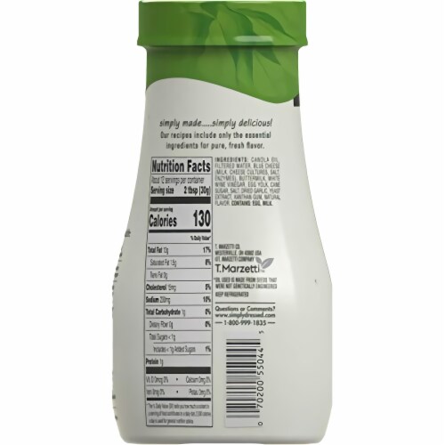 Marzetti Simply Dressed Blue Cheese Dressing, 12 oz., Pack of 3 Perspective: top