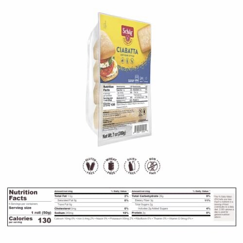 Schar's Gluten Free Ciabatta Rolls - Case of 6 Perspective: top