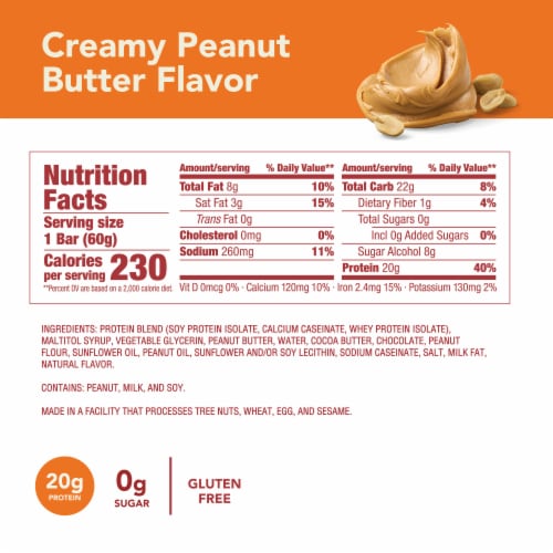 think! Creamy Peanut Butter High Protein Bars Perspective: top