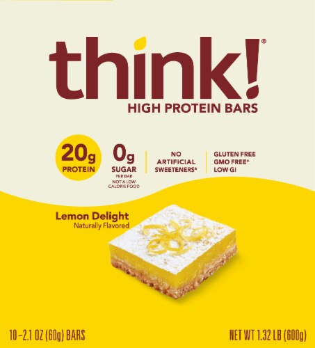 think!® High Protein Lemon Delight Bars Perspective: top