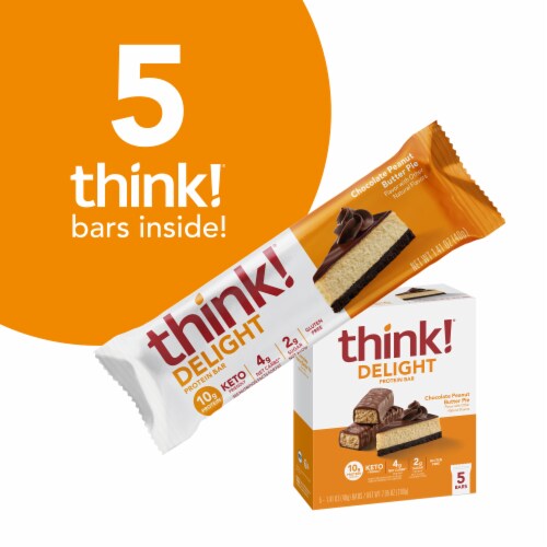 think!® Delights Keto Chocolate Peanut Butter Pie Protein Bars 5 ct Perspective: top