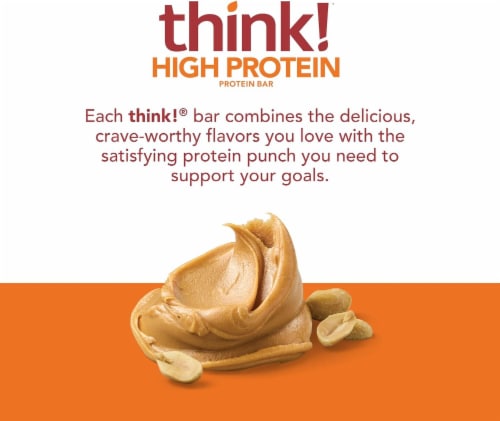 Think!® Creamy Peanut Butter Chocolate Dipped High Protein Bars Perspective: top