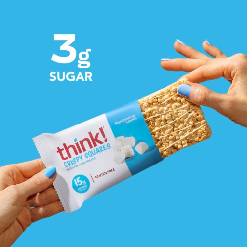 think! High Protein Crispy Squares, Marshmallow Crunch, 4 Count Perspective: top