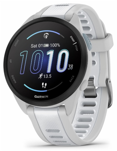Garmin Forerunner 165 Music Smart Watch Mist - Gray/Whitestone Perspective: top