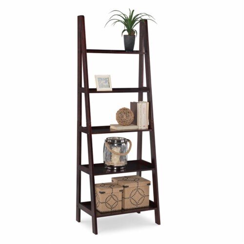 Espresso ladder deals shelf