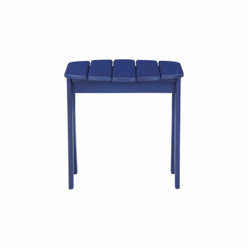 Linon Adirondack Wood Outdoor End Table in Blue Perspective: top