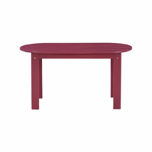 Adirondack Patio Coffee Table in Red - Linon Perspective: top