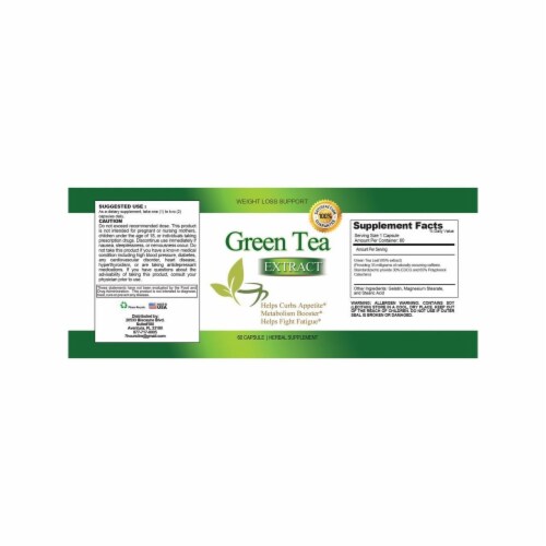 Green Tea Extract (60 Capsules) Perspective: top