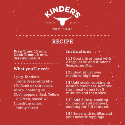 Kinder's® The Fajita Blend Mexican Seasoning Perspective: top