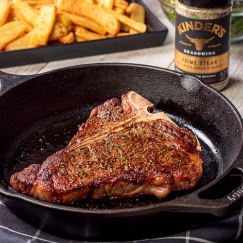 Kinder's® Prime Steak with Black Garlic and Truffle Seasoning Perspective: top