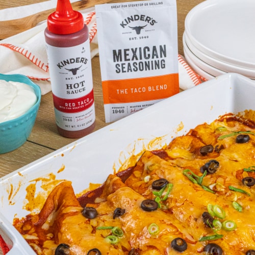 Kinder's® Red Taco Hot Sauce with Fire Roasted Jalapeno Perspective: top