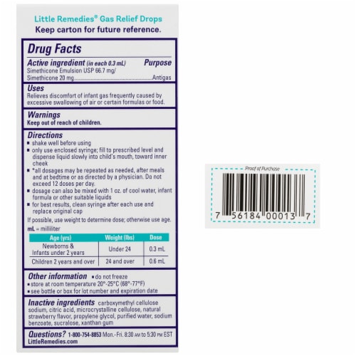 Little Remedies Berry Flavor Gas Relief Drops Perspective: top