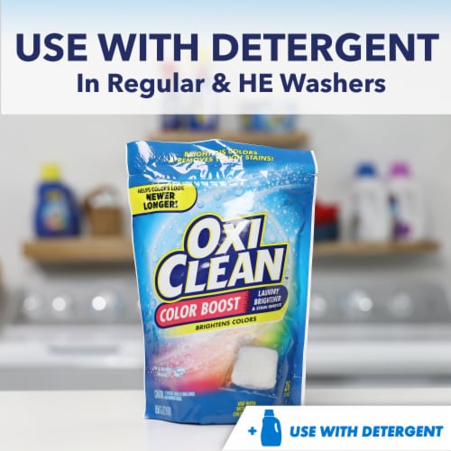 OxiClean Color Boost Laundry Brightener and Stain Remover Power Paks Perspective: top