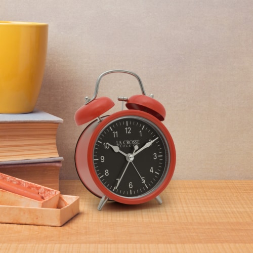 La Crosse Technology Twin Bell Alarm Clock - Red Perspective: top