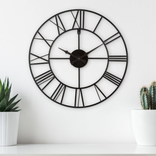 La Crosse Technology Wrought Iron Wall Clock - Black Perspective: top
