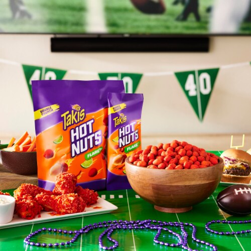 Takis Flare Hot Nuts Chili Pepper & Lime Double-Crunch Peanuts Perspective: top