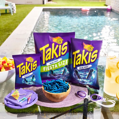 Takis Rolls Spicy Blue Heat Hot Chili Pepper Tortilla Chips Perspective: top