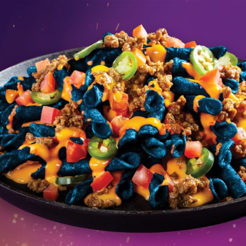 Takis Blue Heat Hot Chili Pepper Rolled Tortilla Chips Perspective: top