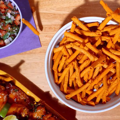 Takis Intense Nacho Cheese Rolled Tortilla Chips Perspective: top