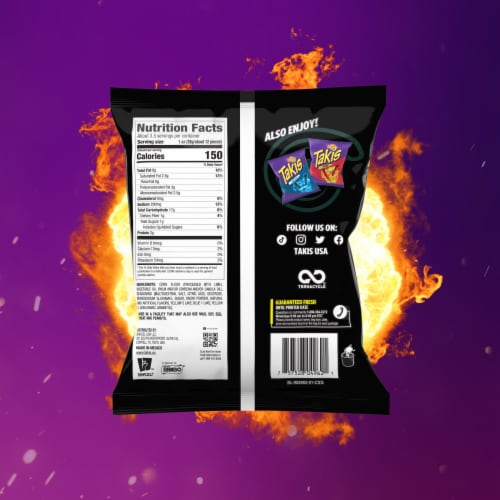 Takis Zombie Habanero & Cucumber Rolled Tortilla Chips Perspective: top