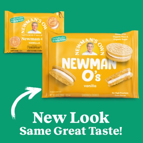 Newman's Own Vanilla Newman-O's Cookies Perspective: top
