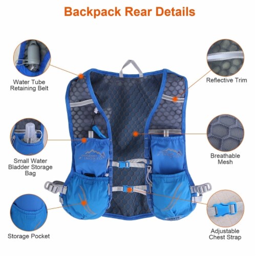 Sport Hydration Vest Running Backpack With 15Oz 50Oz Water Bladder Adjustable Strap Storage 1 unit Fred Meyer