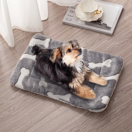 Dog Bed Mat Comfortable Flannel Dog Crate Pad Reversible Cushion Carpet Machine Washable Pet M King Soopers