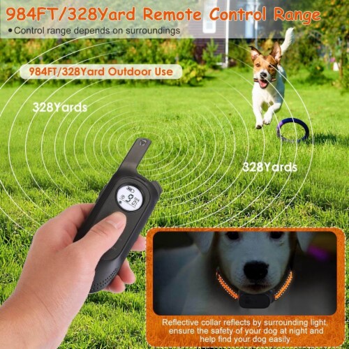 984Ft Dog Training Collar Ip65 Waterproof Pet Beep Vibration Electric Shock Collar 3 Channel 1 unit Pick n Save