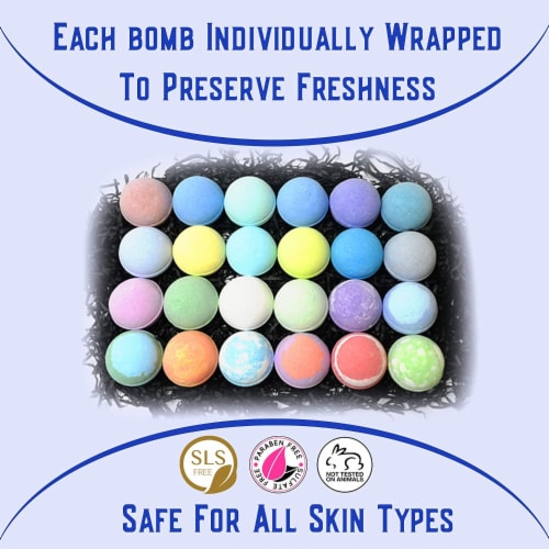 Bulk Bath Bombs Gift Set - 50 Natural Individually Wrapped Bath Bomb Kit, 1  - Kroger