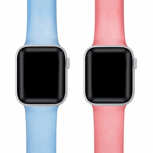 2-Pack of Silicone Bands for Apple Watch Series 1,2,3,4,5,6 & SE - Size 42mm/44mm Perspective: top