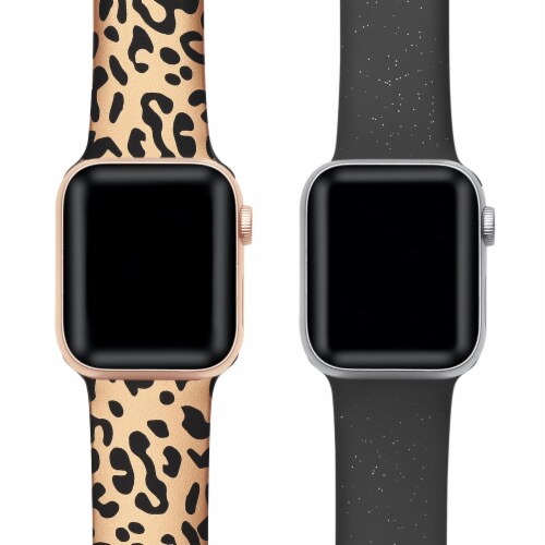 2-Pack of Silicone Bands for Apple Watch Series 1,2,3,4,5,6 & SE - Size 42mm/44mm Perspective: top