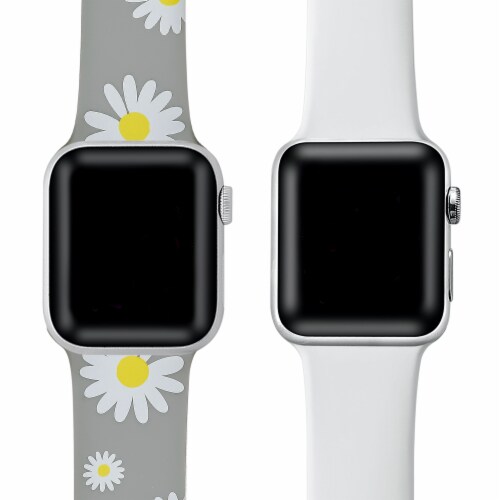 2-Pack of Silicone Bands for Apple Watch Series 1,2,3,4,5,6,7 & SE - Size 38mm/40mm Perspective: top