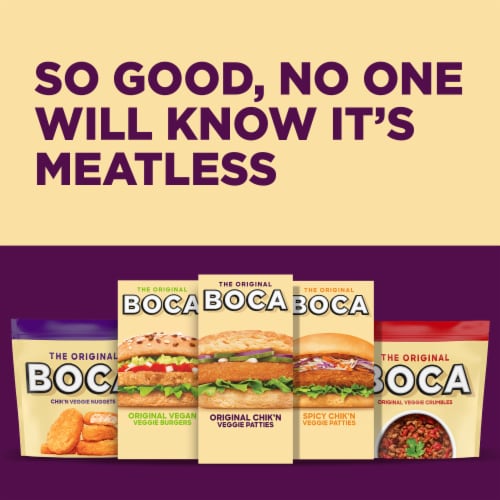 Boca Original Non-GMO Soy Vegan Chik'n Veggie Patties Perspective: top