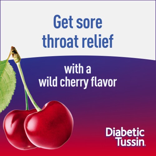 Diabetic Tussin Wild Cherry Sore Throat & Cough Lozenges Perspective: top
