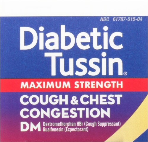 Diabetic Tussin Maximum Strength Cough Suppressant & Expectorant Liquid Perspective: top