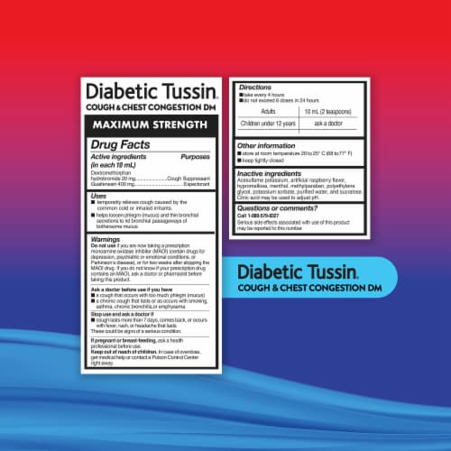 Diabetic Tussin Maximum Strength Berry Cough & Chest Congestion Perspective: top