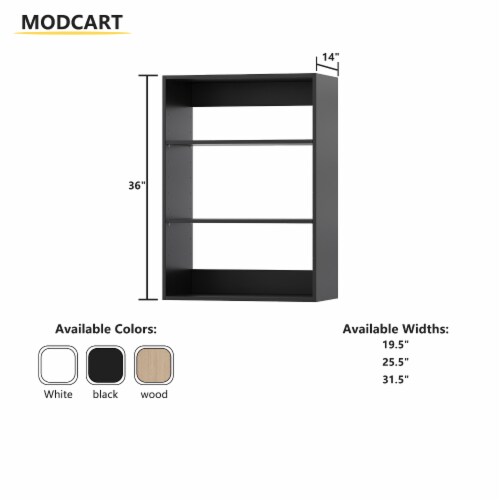 LOVMOR 25.5" W Black Short Tower Wood Built In Closet Organizer Unit, Wood Closet Organizer Perspective: top