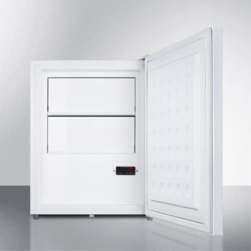 Compact medical all-refrigerator for temperature stable medical storage, with digital ther Perspective: top