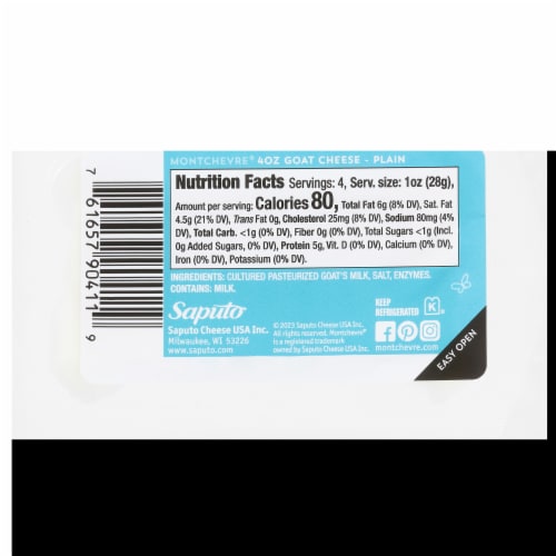 Montchevre® Plain Goat Cheese Log Perspective: top