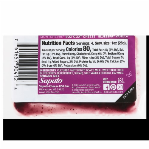 Montchevre® Blueberry Vanilla Goat Cheese Log Perspective: top