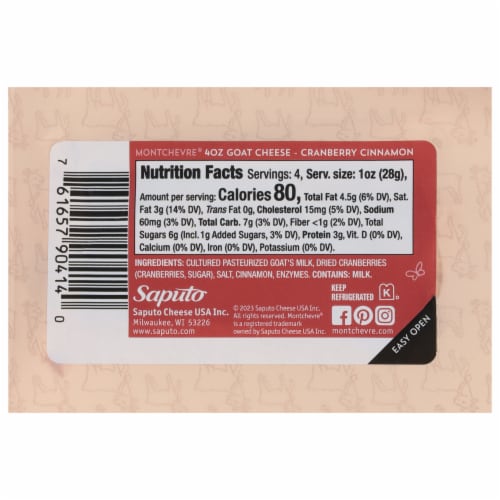 Montchevre® Cranberry Cinnamon Goat Cheese Log Perspective: top