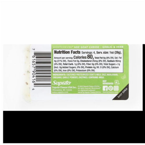 Montchevre® Garlic & Herbs Goat Cheese Log Perspective: top