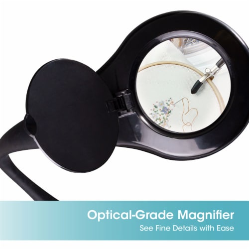 OttLite Prevention LED Flexible Magnifier Desk Lamp - Black Perspective: top