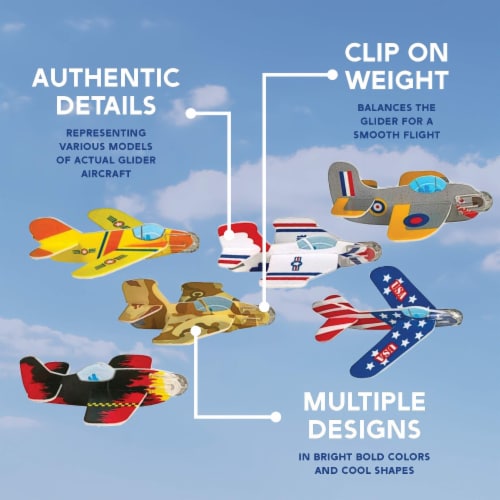 Neliblu 72pc Airplane Glider Party Favors for Kids - Bulk Toys Perspective: top