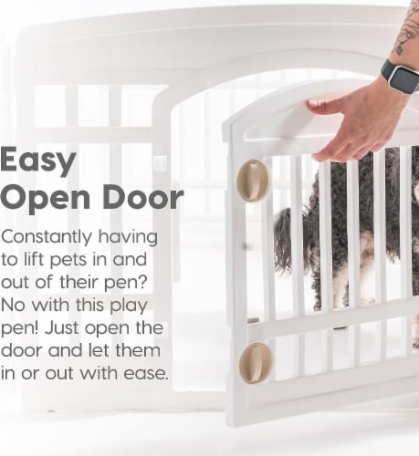 IRIS USA 24 inch 4 Panel Exercise Pet Playpen with Door Black 1