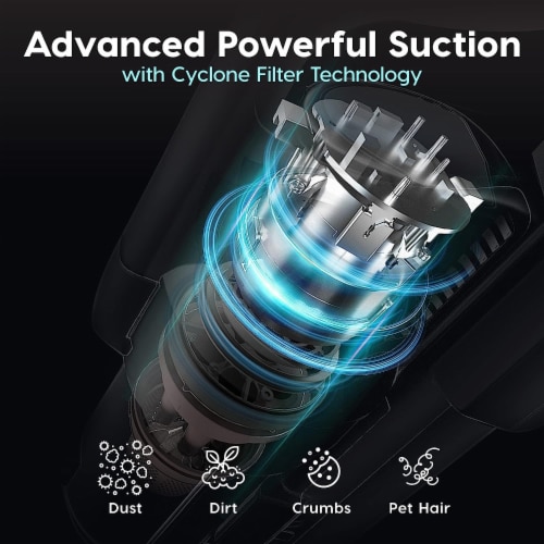 IRIS USA Rechargeable Cordless Stick Vacuum Cleaner, Cyclone Suction Vacuum with Washable Perspective: top