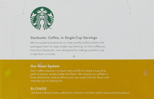 Starbucks® Veranda Blend® Blonde Roast K-Cup Coffee Pods Perspective: top