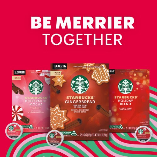 Starbucks Holiday Blend Medium Roast K-Cup Coffee Pods Perspective: top